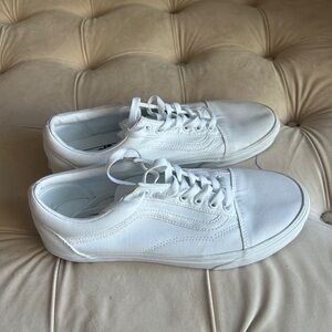 Vans All-White Lace-Up Sneakers
